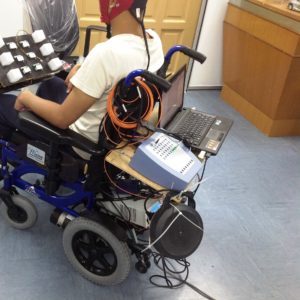 Brain operated wheelchair project developed by CRAE TECH in action.