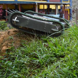 MARK II combat robot project developed by CRAE TECH, Placed on a Grass Hill.
