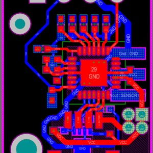 PCB of vision aid for color blind project developed by CRAE TECH.