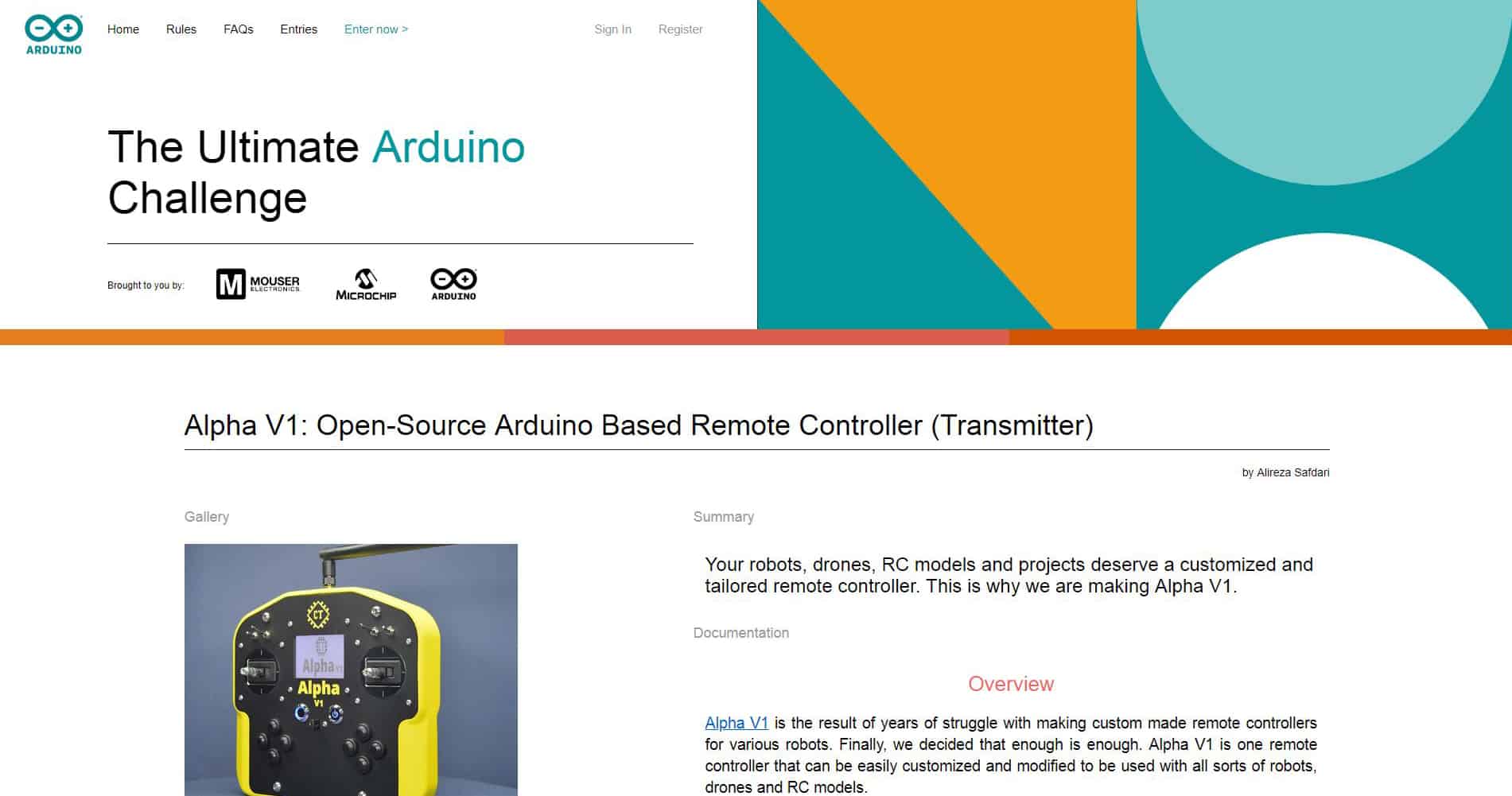 Alpha V1's Entry for Arduino Challenge 2019 (Screenshot)